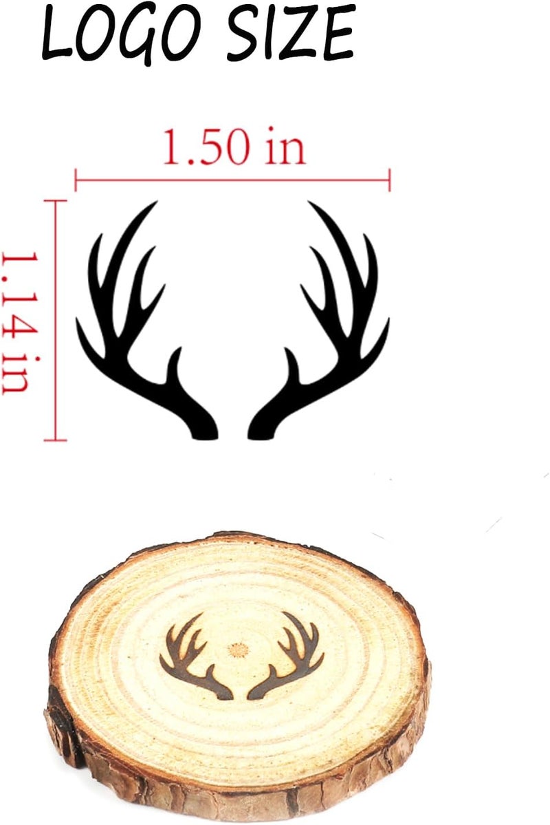 AIMOADO Antlers Branding Iron, 1 1/2" Brass Branding Iron Stamp for Hats Wood Leather - Image 2